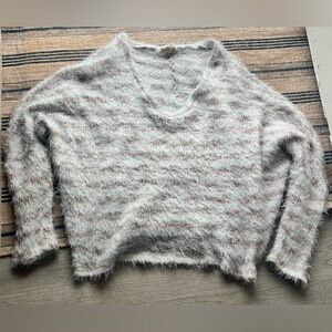 143 Story Cozy Fuzzy Striped Sweater